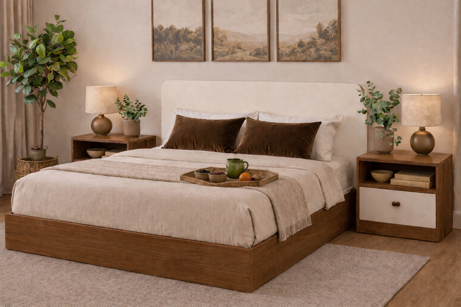 wooden-bed-with-white-drawer-nightstands
modern-bedroom-set-plywood-bed-white-side-tables
bed-with-two-tone-bedside-tables-modern