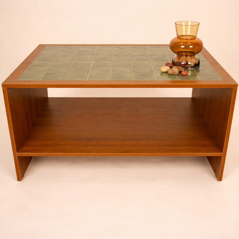 Modern wooden coffee table with tiled top by RISA